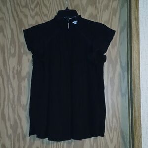 Nanette Lepore Black Ruffle Sleeve Blouse